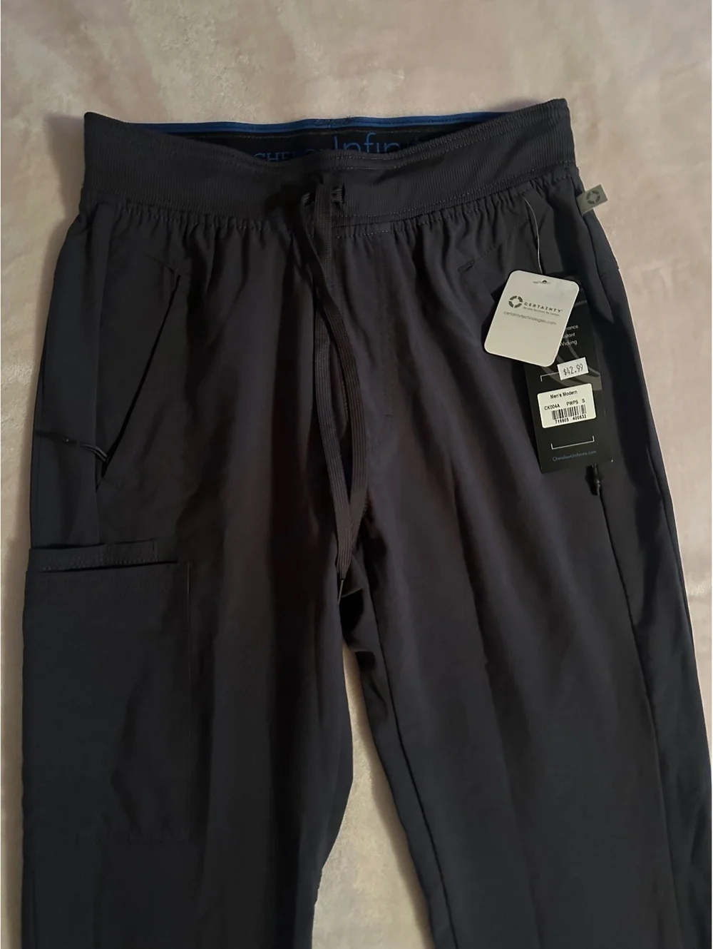 NWT Cherokee Infinity Men’s Jogger Scrub Pants CK004A - Navy Blue, Size S